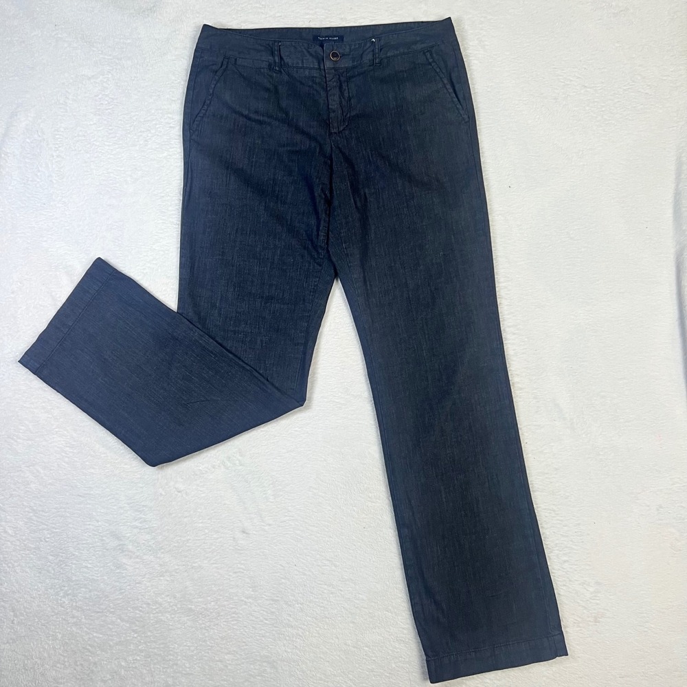 Tommy Hilfiger Parker Dark Wash Straight Leg Pants Navy Blue Size 6